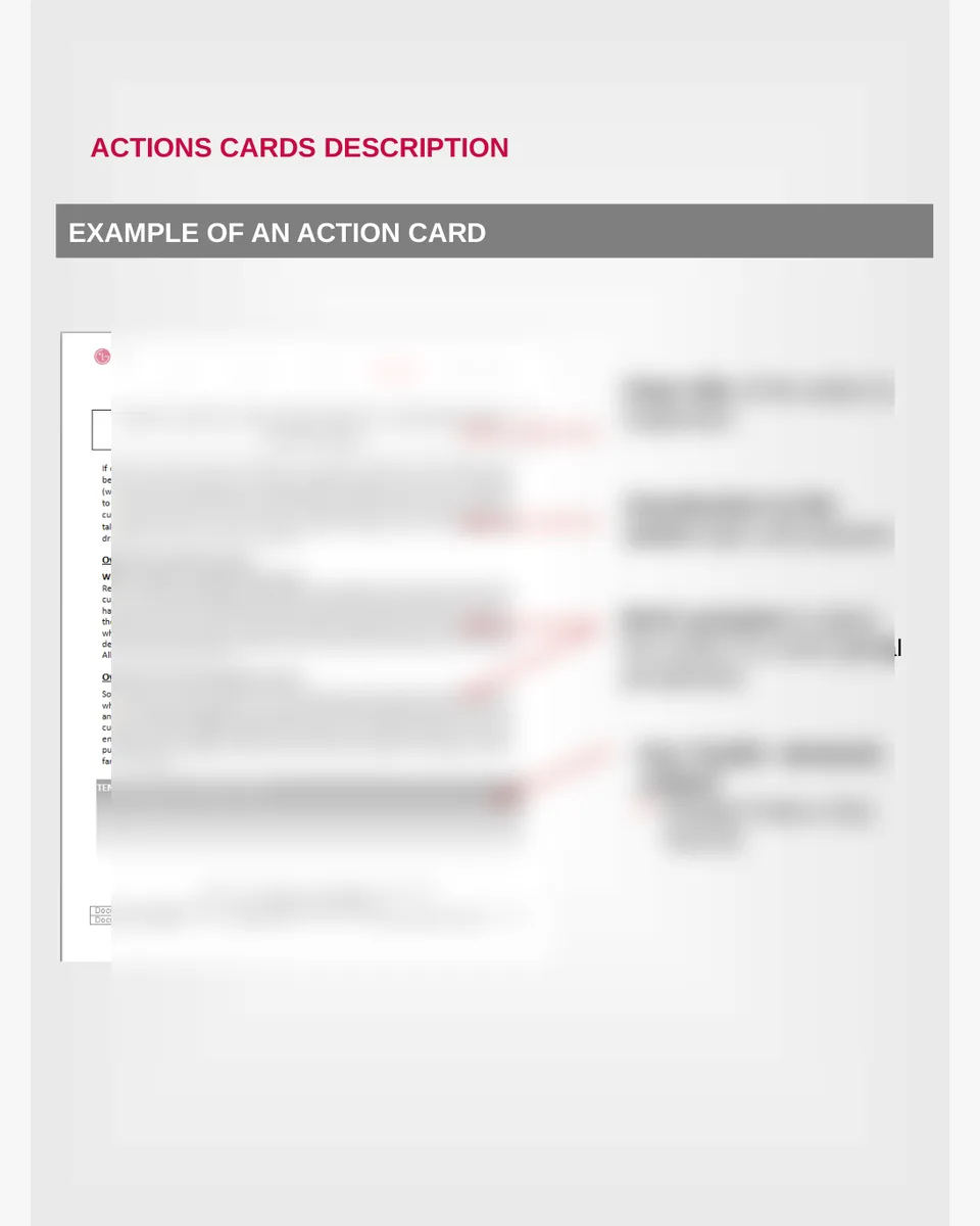 Action Cards com conteúdo ocultado