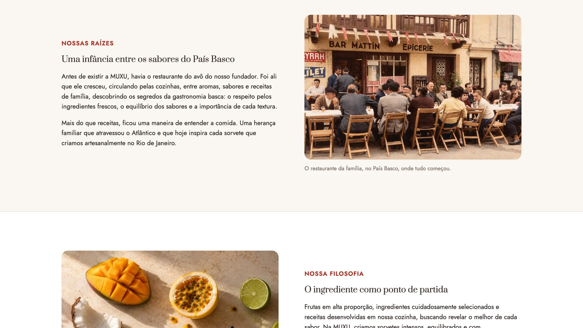 Website publicado MUXU: raízes bascas da marca