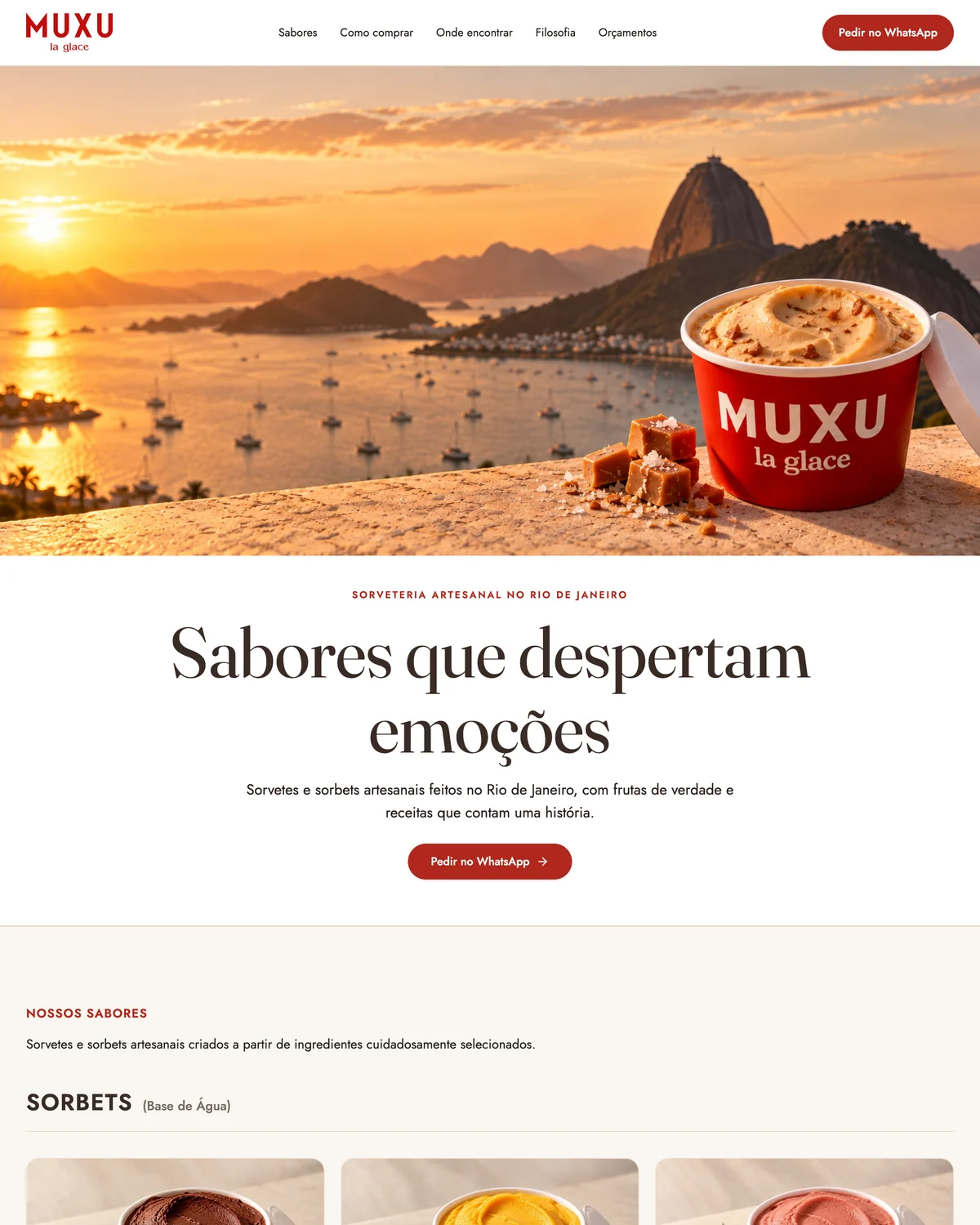 Topo do website final MUXU La Glace