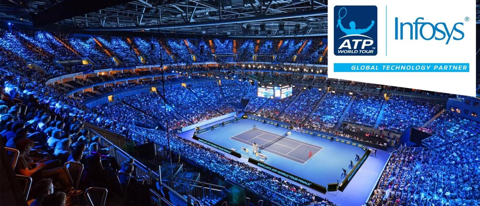 Barclays ATP World Tour Finals, arena de tênis e identificação da parceria tecnológica Infosys e ATP